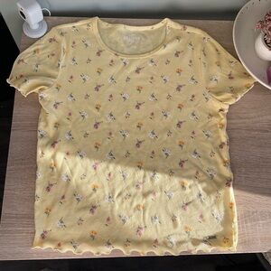 Hollister Light Yellow Floral Top